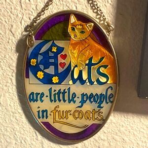 Amia 7089 Hand Painted Glass Suncatcher with Cat Design, 5-1/4 by 7-Inch…